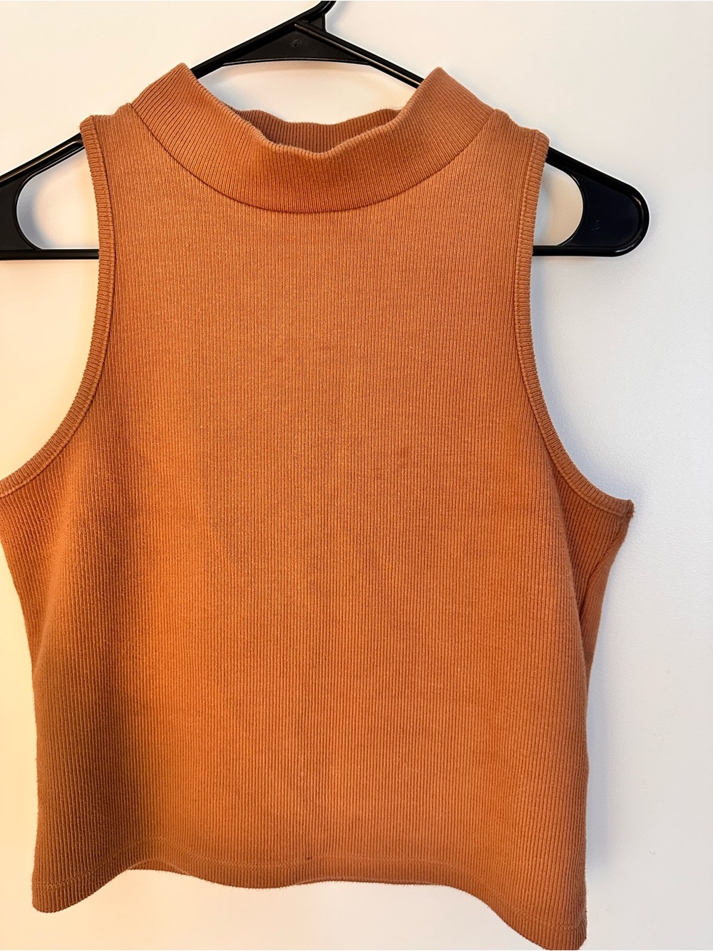 a new day Sleeveless Ribbed Mock Neck Tank - Burnt Orange